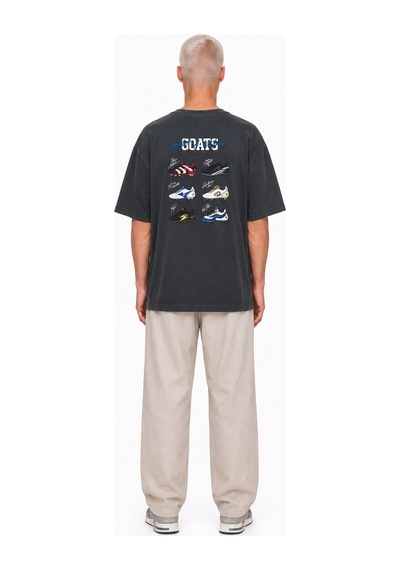 Respire Erkek Goats Baskılı Oversize T-shirt Füme