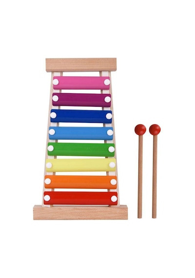 Zuzu Toys Ksilofon Ahşap Selefon 8 Nota 8 Ton 25 CM 8 Tuşlu