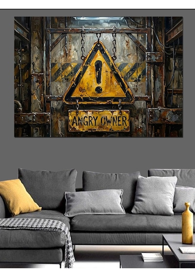 Danger High Voltage Uyarı Levhası Dekoratif Kanvas - Mdf Ahşap Tablo