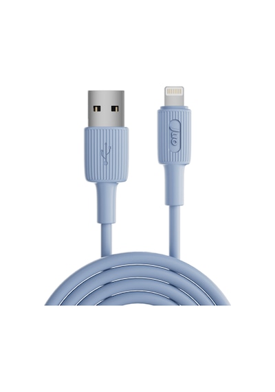 Juo JCBS111 W 12w 2.4a Usb a To Lightning Apple Uyumlu iPhone iPad Silikon Hızlı Şarj Ve Data Kablosu Mavi 1 Metre