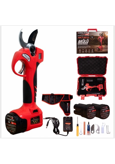 Haktaş 3 Adet 4 Ah Akülü 16.8 V 35 Mm Dijital Göstergeli Taşıma Jantalı Budama Makası Hkt 8610