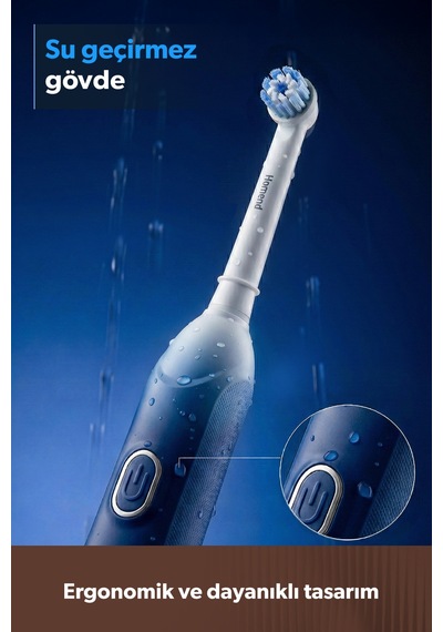 Brushboss 4701H 4 Modlu 21 Gün Kullanım Süreli Akıllı Zamanlayıcılı Şarjlı Diş Fırçası Mavi