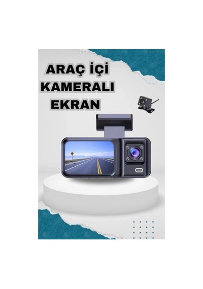 Hubrendy Çer Araç Kamerası - 3 Kameralı Wifi Ön , İç Ve Arka Full Hd Dvr Araç İçi Ekranlı Kamera