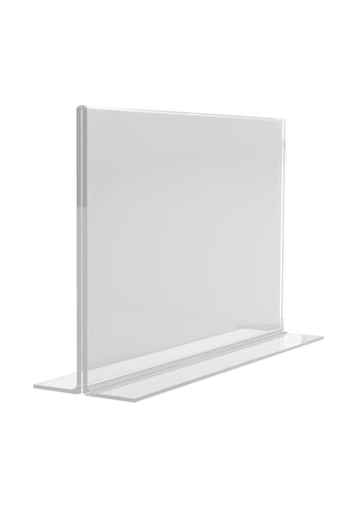 Heroglas A7 T Tipi Yatay Masa Üstü Şeffaf Pleksi / Föylük-fiyatlık-menü-broşürlük