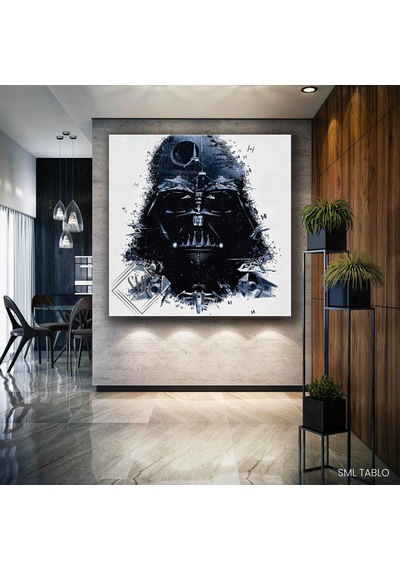 Star Wars Darth Vader Ve Uzay Gemileri Kanvas Tablo 40 X 40 Cm