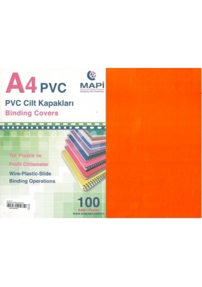 Mapi Cilt Kapağı A-4 100 Adet Turuncu