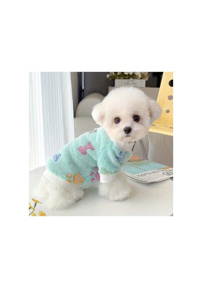 Kedi Ve Köpek İçin Flanel Kumaştan Tasma Bağlama Halkalı Pembe Kazak