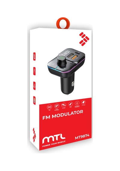 55w Hızlı Şarj Destekli Çift Usb + Type-c Çıkışlı Bluetooth Fm Modülatör Transmitter Mt9874