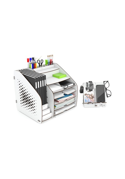 Fx-xl Hexa - 6 Renk - A4 Evrak Rafı Masaüstü Organizer Beyaz - 825756903 Beyaz