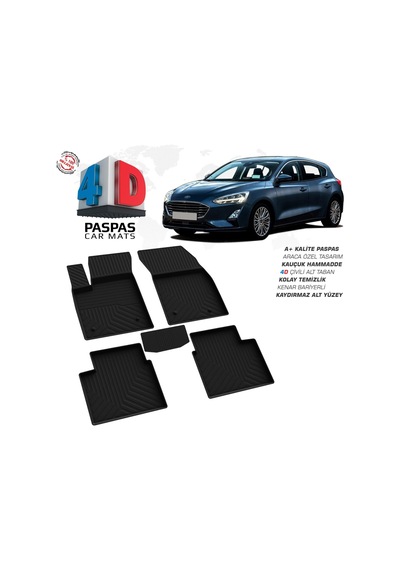 Ford Focus 4 Hb 4d Araca Özel Havuzlu Kauçuk Paspas 2018 Ve Üzeri