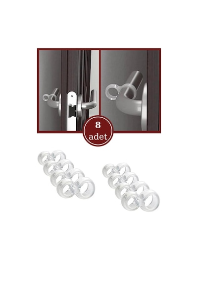 Flosoft 8 Adet Kapı Pencere Kolu Stoperi, Kapı Duvar Güvenliği Darbe Önleyici Tampon 8 Li Set