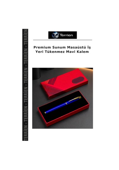 Premium Sunum Masaüstü İş Yeri Tükenmez Mavi Kalem Çok Renkli