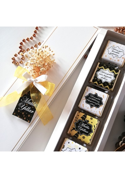 Yeni Yıl Hediyesi Çikolata Madlen Çikolata Gold 18'li