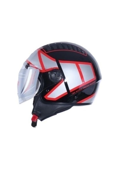 Ncr 230 Yarım Yazlık Kask Siyah Kırmızı Grafik Ece Belgeli Diğer