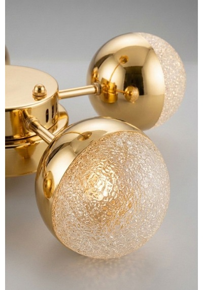 Vera Model Gold 6"lı Kumandalı Ledli 3 Renk Modu Kristal Salon Mutfak Yatak Çocuk Odası Avize Altın