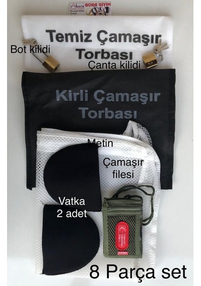 Asker Malzeme 8 Parça Set Öğrenci Kirli - Temiz Ve Çamaşır Filesi Mavi