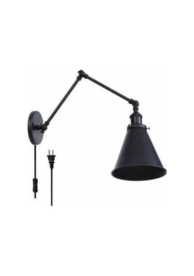 RİOLİGHT AKROBAT MAFSALLI METAL HAREKETLİ BAŞLIK KABLOLU APLİK OK Siyah