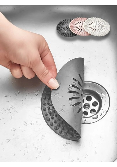 Antasit Gri Silikon Lavabo Süzgeci Ve Musluk Matı 2li Takım Lavabo Su Tutucu Musluk Organizeri Silik Diğer