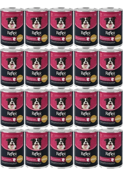 Reflex Plus Kuzu Ve Tatlı Patates Et Parçacıklı Soslu Köpek Konservesi 400 Gr 20 Adet