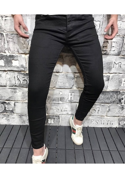 Skinny Fit Erkek Kot Jean Pantolon Likralı Bilek Kalıp