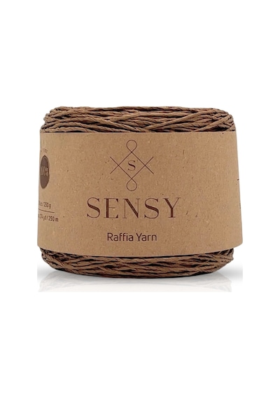 Sensy Premium 250 Gr Doğal Kağıt Ip, Hasır Kağıt Iplik, Rafya,çanta,supla,şapka Ipi,250m Sütlü Kahve