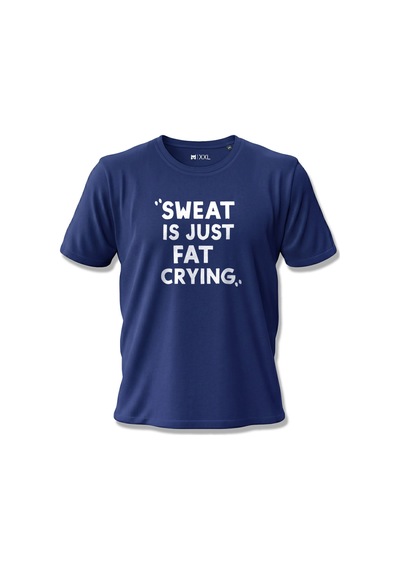 North Whiskers Sweat Is Just Fat Crying Yazılı Baskılı Spor Lacivert Unisex %100 Pamuk T-shirt Lacivert - 875709326 Lacivert - 875709326 Lacivert