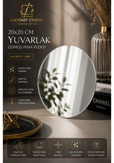 1 Bir Adet 20x20 Cm Yuvarlak Gümüş Pleksi Dekoratif Hafif Pleksi Modern Duvar Dekoru Oval Form Pleksi Gümüş Renk Modern Ev Dekorasyonu Gümüş Gümüş