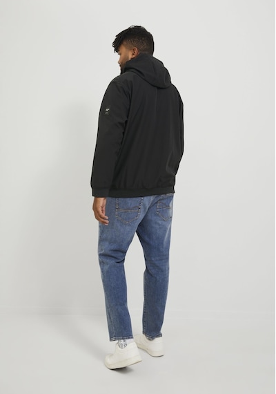 Jack & Jones Büyük Beden Kapüşonlu Ceket - Basic 12236331 Black Siyah