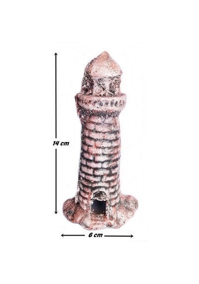 Balıkpet Deniz Feneri Akvaryum Dekoru 14 CM