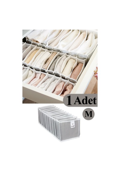 Akordiyon Organizer Çekmece Içi Düzenleyici M Boy Kumaş 100 X 110 Gri Diğer