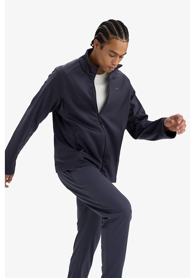 Defacto Defactofit Su İtici Slim Fit Dar Kesim Fermuarlı Softshell Yağmurluk E9495ax25auar214 Antrasit