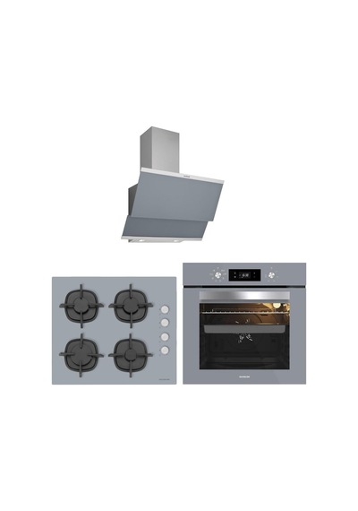 Silverline BO65E4S01 - CS5343S01- 3420 Classy Gri Cam Ankastre Set Silverline BO65E4S01 - CS5343S01- 3420 Classy Gri Cam Ankastre Set