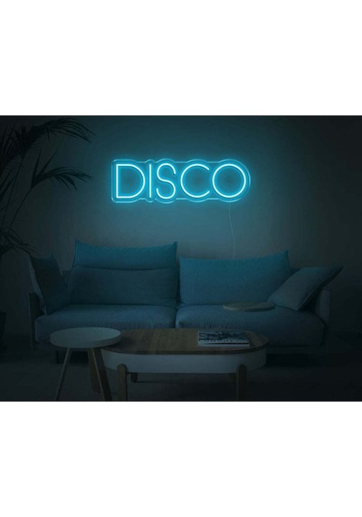 Dısco Yazılı Neon Tabela Turkuaz