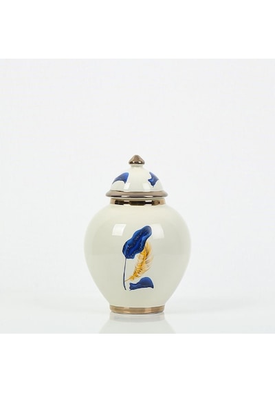 Vitale Mavi Gold Yaprak Desenli Şah Küp 21 Cm Ak.nrh0060