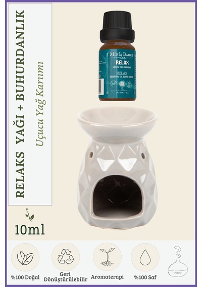 Relax Relaks Uçucu Yağ Karışımı - 10 Ml Ve Buhurdanlık 10 ML
