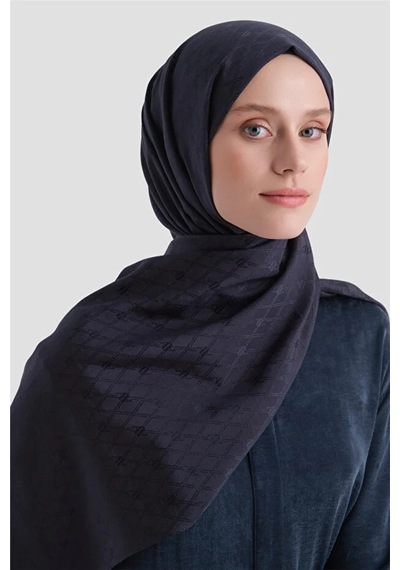 Armine Elegance Pamuk - İpek Şal Ap3001 Koyu Lacivert
