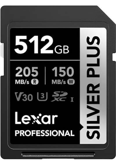 512gb Silver Plus Sd Uhsı V30 U3 205mb/s Hafıza Kartı