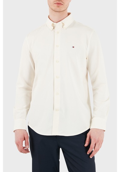 Tommy Hilfiger Pamuk Karışımlı Uzun Kollu Gömlek Erkek Gömlek Mw0mw41781 Z00 Açık Bej