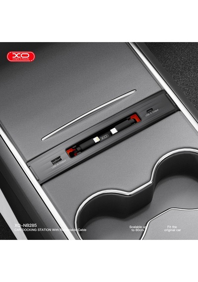 Tesla Model Y / 3 Uyumlu 62w Lightning Ve Type-c Kablolu Usb Çoklayıcı Şarj İstasyonu