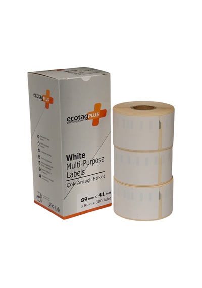 Ecotagplus Dymo Muadili Etiket - 89 Mm X 41 Mm - 3 X 300 Adet - Eko Paket - 11356 1
