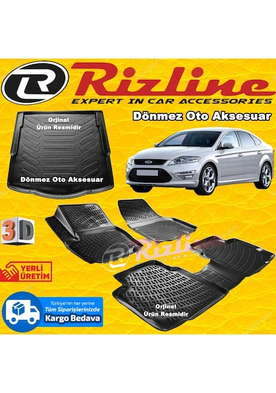 Ford Mondeo 3D Paspas + Bagaj Havuz Siyah 2007-2014 Arası Rizline N11.21621
