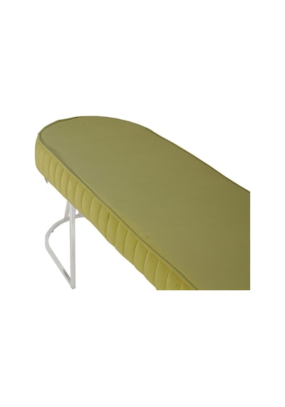 Viego Silver Striped- Hardal Kapitoneli Chester Model Puf & Bench & Koltuk & Uzun Makyaj Puff & Yatak Ucu &önü