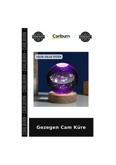 Gezegen Cam Küre Şık Aydınlatma Renkli Lamba Uzay Temalı Diğer