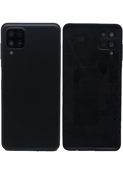 Samsung A12 Siyah Uyumlu Arka Kapak Batarya Kapağı Pil Kapağı Siyah