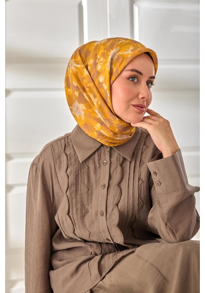 Silk Home Velora Eşarp 161001-46 Hardal, Vizon, Koyu Vizon, Krem