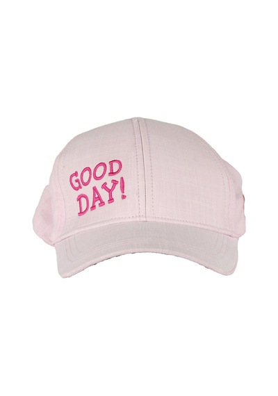 Bebegen Kız Çocuk Pudra Good Day Nakışlı Yazılı Şapka 4-8 Yaş Çok Renkli