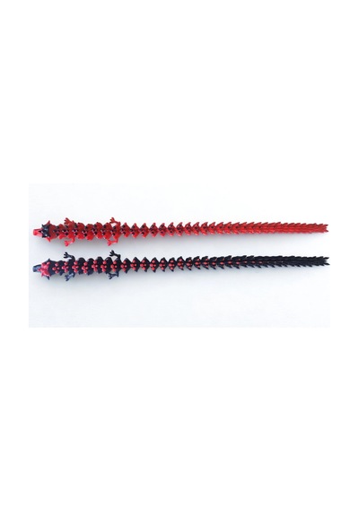 Riti Design - Volcano - 3d Hareketli Esnek Ejderha Figürü İkili Set - Siyah & Kırmızı 35cm