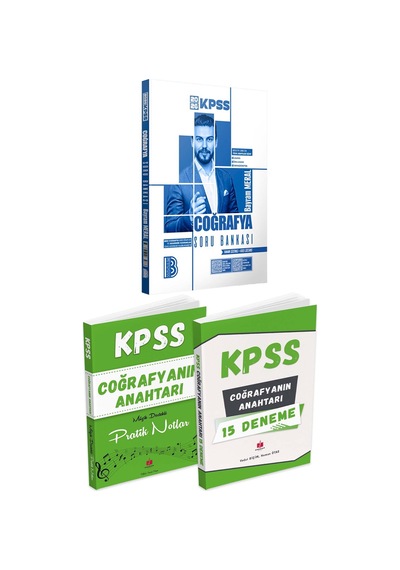 2026 Kpss'nin Anahtarı Coğrafya Pratik Notlar + Deneme + Benim Hocam Coğrafya Soru Bankası 3 Kitap