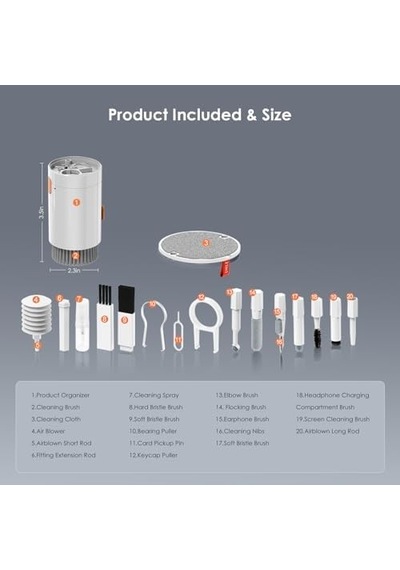 Airpods İçin 21'i 1 Arada Temizleyici Kiti, Temizleme Seti, Klavye, Kulaklık, Dizüstü Bilgisayar, İphone Telefon Şarj Bağlantı Noktası Ve Ekran, Kamera Lensi, Bilgisayar, Airpod Pro, Mini