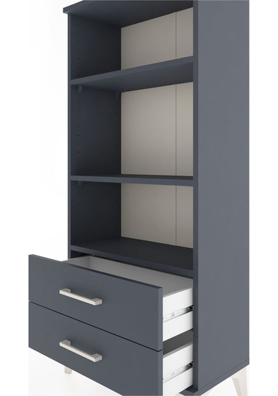 Hyperion Dolap 3 Raflı 2 Çekmeceli 60x44x134 Antrasit-antrasit Antrasit